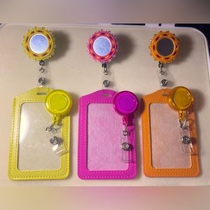 Beaded badge reels with ID card holder